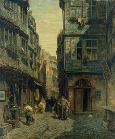 Das jüdische Viertel in Frankfurt, 1883 von Anton Burger